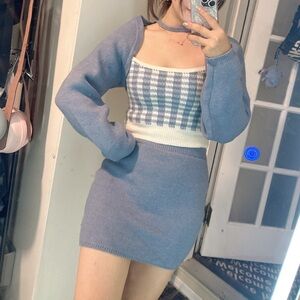 Blue Knit Skirt